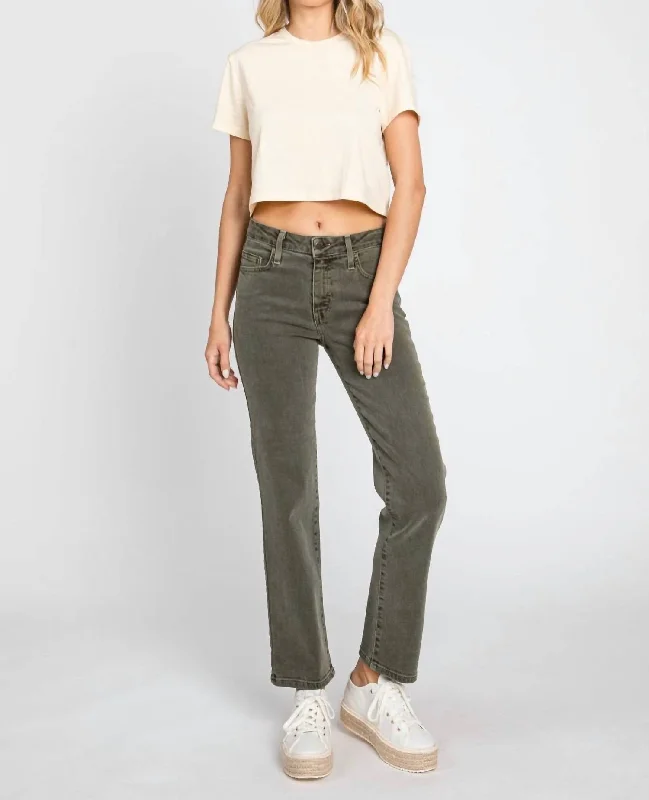 Online Boutiques Moss Denim Jeans In Green