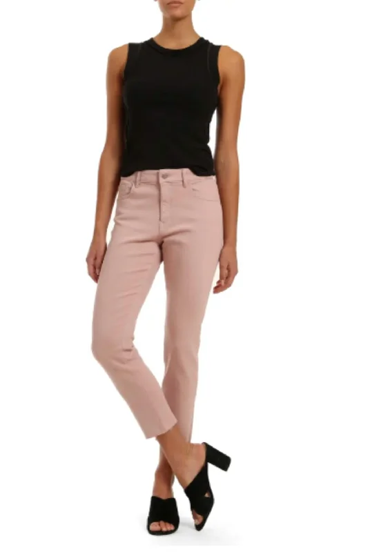 Affordable Women's Attire Viola Raw Ankle Straight Leg Jeans In Pale Pink