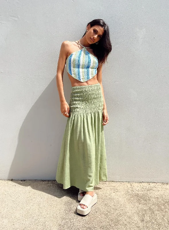 Chic Women's Clothing Online Porto Maxi Skirt Green