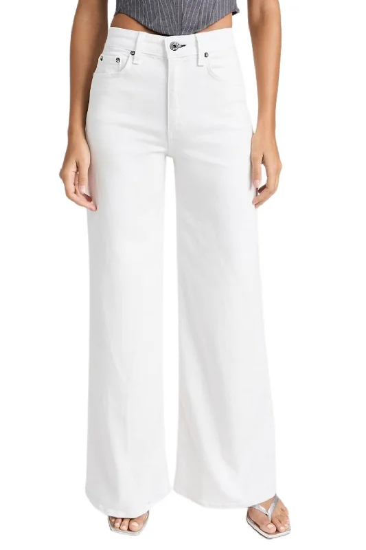 Women's Athletic Apparel Wide Leg Denim Pant In Ivory