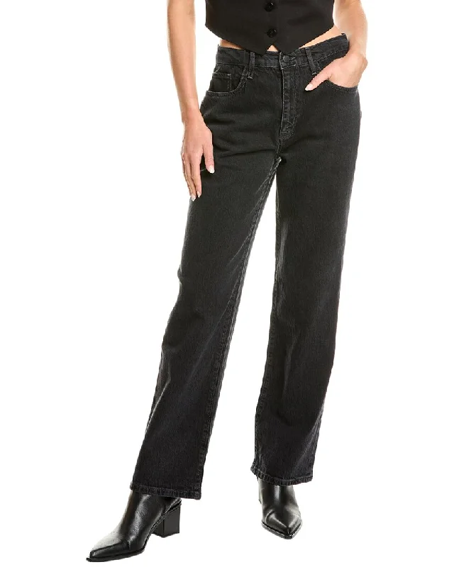 Women's Clothes For The Office Triarchy Ms. Keaton High-Rise Loved Black Baggy Jean