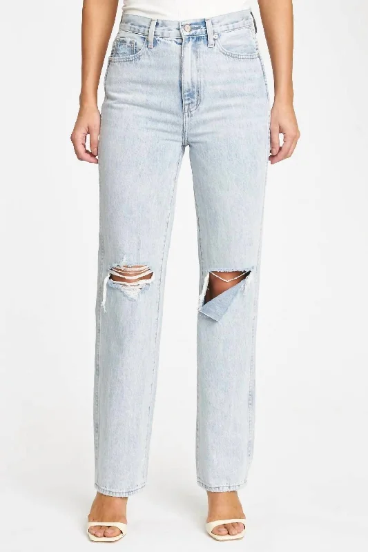 Women's Resort Attire Cassie Super High Rise Straight Jeans In Moonlight Distressed