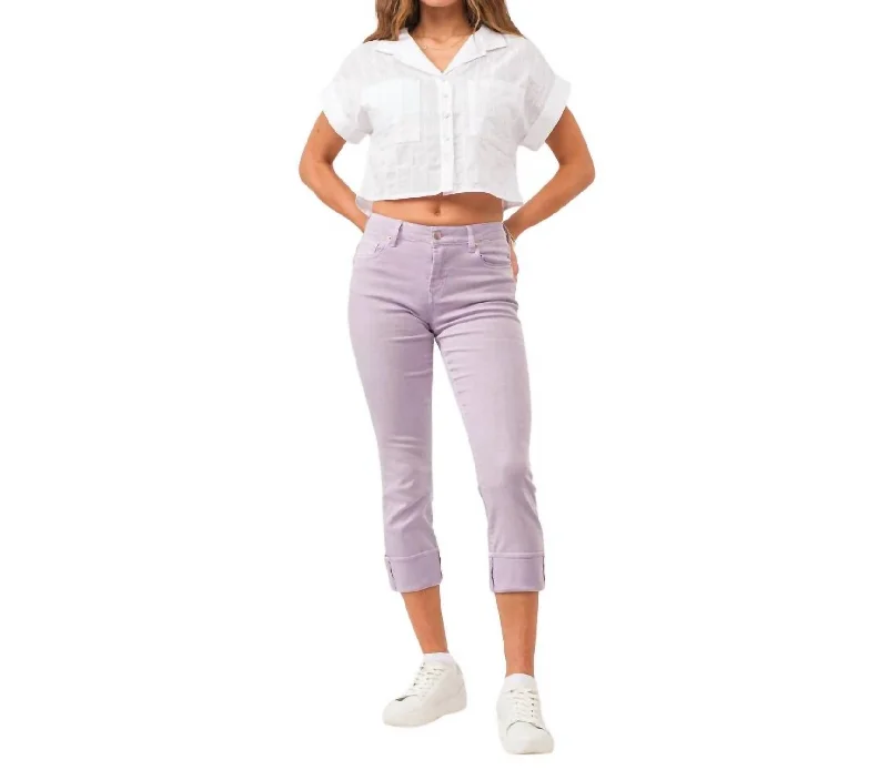 Women's Vacation Outfit Blaire High Rise Slim Straight Jean In Orchid Petal