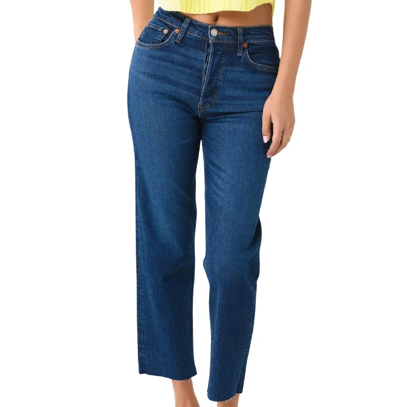 Women's Stylish Casual Garments 70's Stove Pipe Jean In Jetty