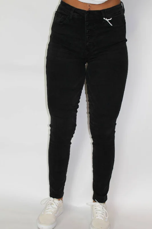 Women's Holiday Outfit Haylie High Rise Skinny Jeans In Black