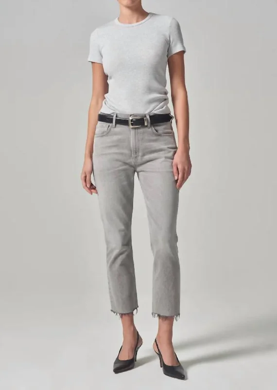 Women's Charming Outfit For Events Isola Straight Crop Jean In Quartz Grey