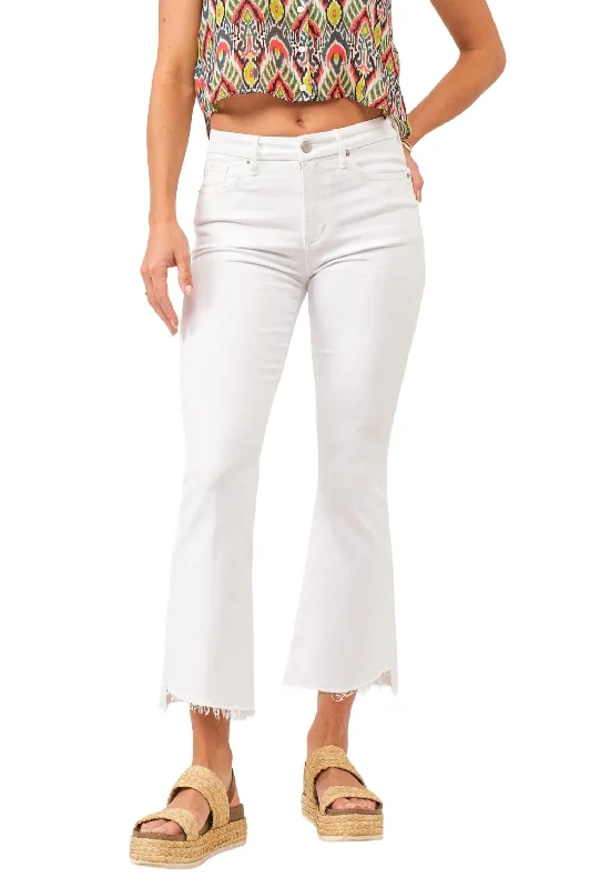 Classic Women's Clothing Styles Jeanne High Rise Cropped Flare Jeans In Optic White