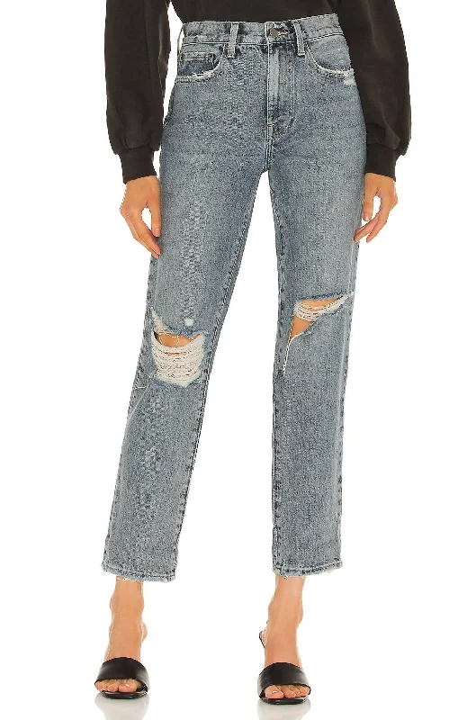 Women's Comfy Loungewear Outfit Presley High Rise Relaxed Roller Jeans In York