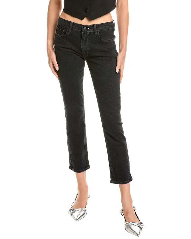 Affordable Luxury Women's Apparel Triarchy Kate Mid-Rise Loved Black Cropped Slim Jean