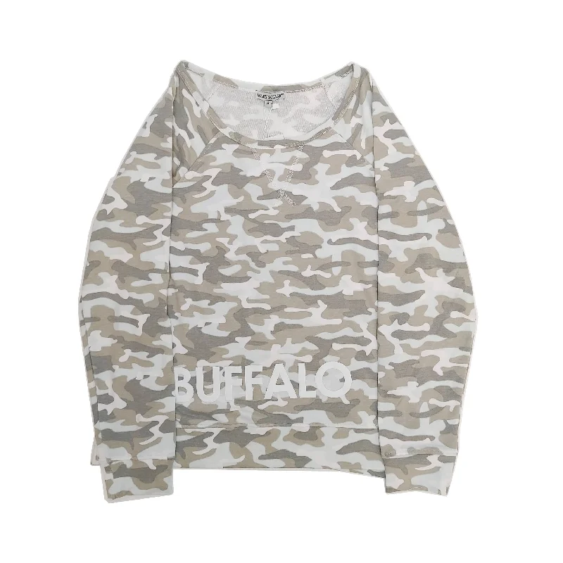 Shop Ladies Clothes BUFFALO Cream Camo Luxurious Parker Sweatshirt