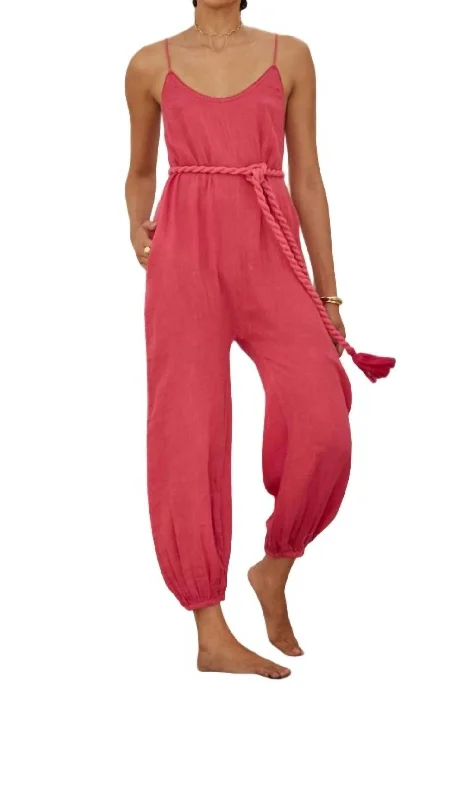 Women's Athletic Garments Balloon Jumpsuit In Rose