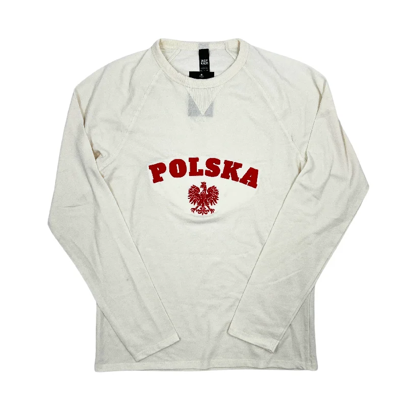 Women's Elegant Outfit Polska With The White Eagle French Terry Cream Shirt