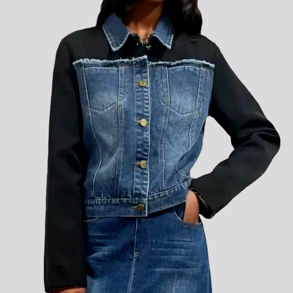 Women's Plus-Size Casual Outfit Fashion women's jeans jacket