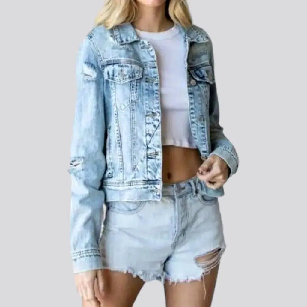 Women's Work Outfit For The Office Vintage grunge jeans jacket for women