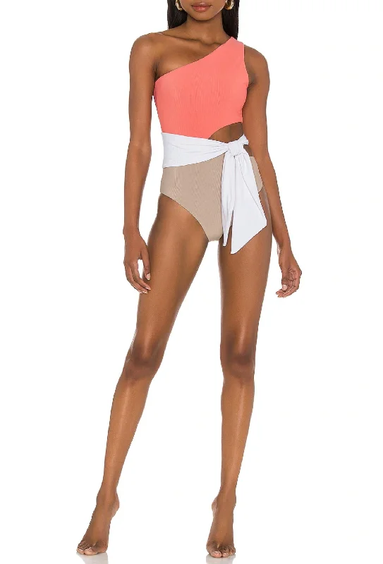 Women's Clothes And Garments Carlie One Piece In Coral Colorblock