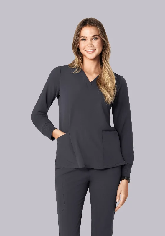 Women's Evening Clothing Long Sleeve 6 Pocket Top Pewter