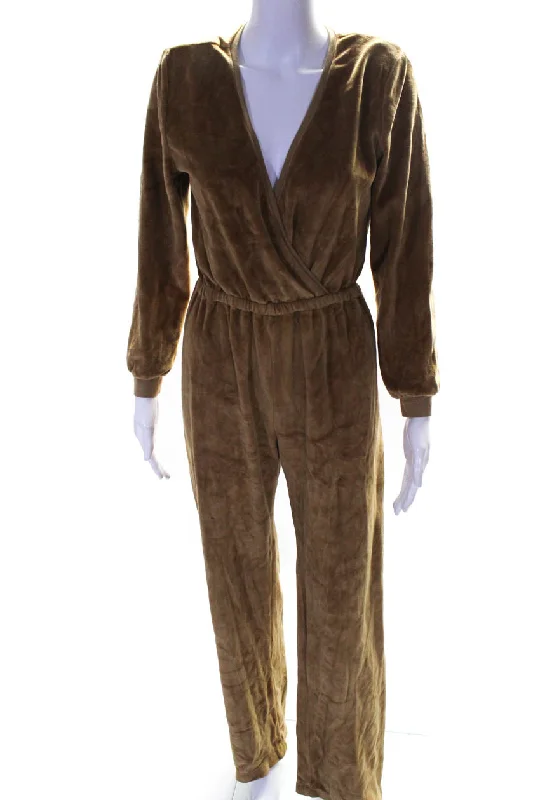 Clothes Sales Suzie Kondi Womens Velour V Neck Jumpsuit Teddy