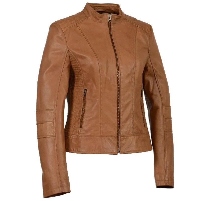 Women's Plus-Size Outfit Milwaukee Leather SFL2860 Saddle Women's Zip Front Stand Up Collar