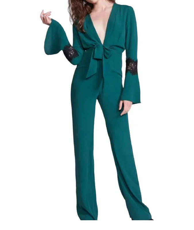 Women's Stylish Outdoor Outfit Stevie Jumpsuit In Green And Black