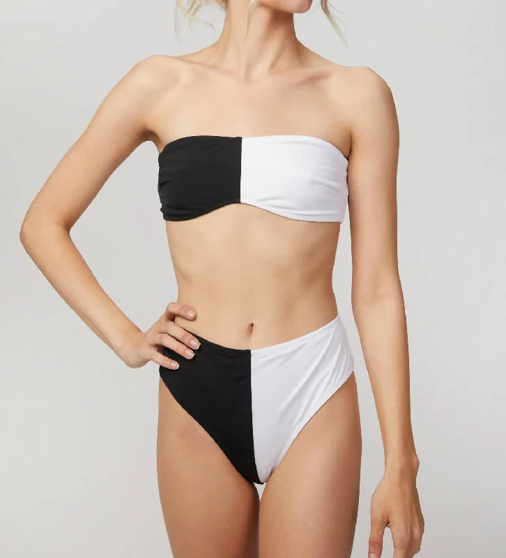 Women's Workout Garments Clio Bikini Top In Black/white