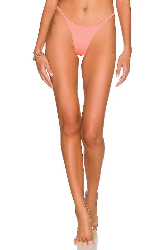 Women's Travel Outfit Set Micro Mini Reversible Bikini Bottom In Coral Peony