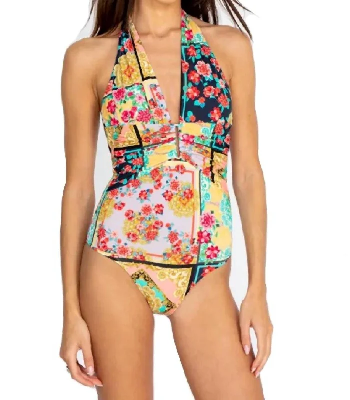 Exclusive Online Sale Japer Plunge One Piece Swimsuit In Multi