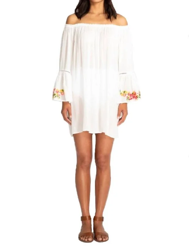 Chic Women's Outfit Ideas Casey Bell Sleeve Tunic Coverup In White