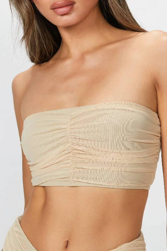 Sustainable Women's Apparel Mesh Delrey Top In Sand