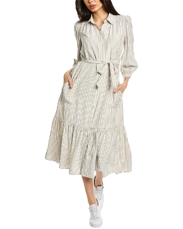 Women's Contemporary Apparel Max Studio Tie Waist Midi Shirtdress