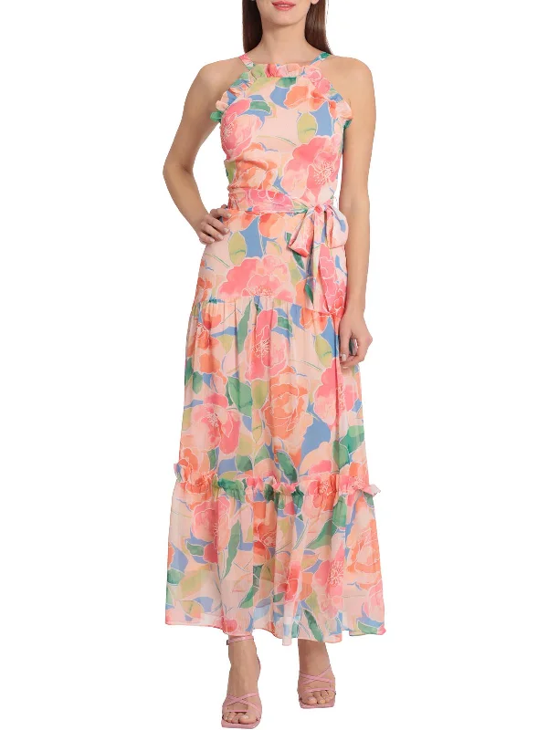 Clothing Sales Womens Floral Maxi Halter Dress