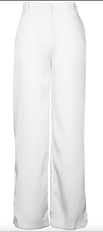 Women's Classic Outfit White Trouser Pants by Lucy Paris