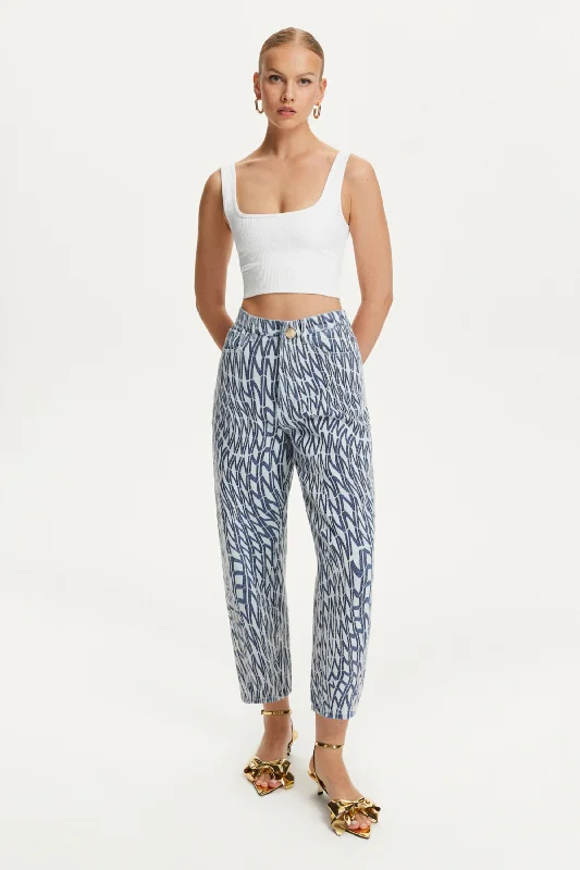 Women's Casual Clothing For Lounging Printed Mom Jeans