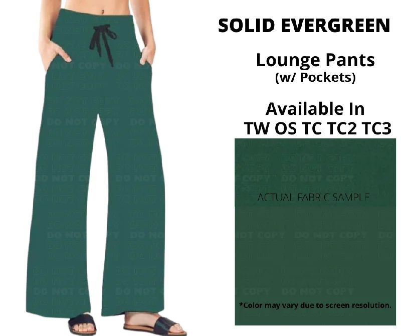 Comfortable Women's Clothes Solid Evergreen Full Length Lounge Pants