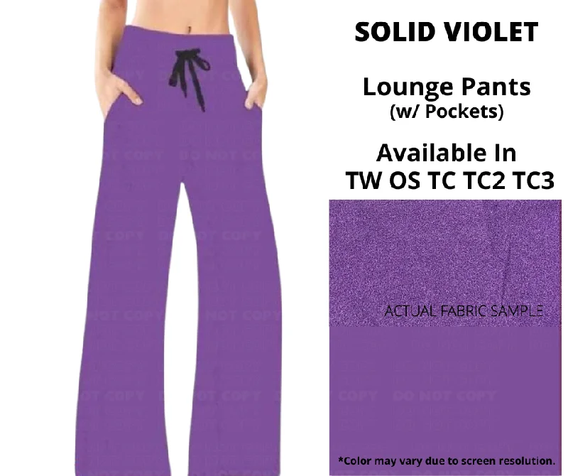 Chic Clothes For Women Solid Violet Full Length Lounge Pants