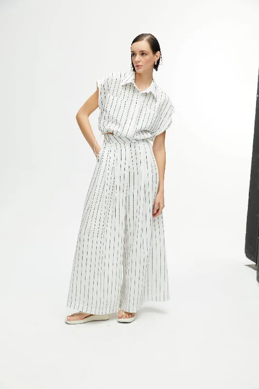 Feminine Dresses for Women in Bold Prints Striped Wide Leg Pants