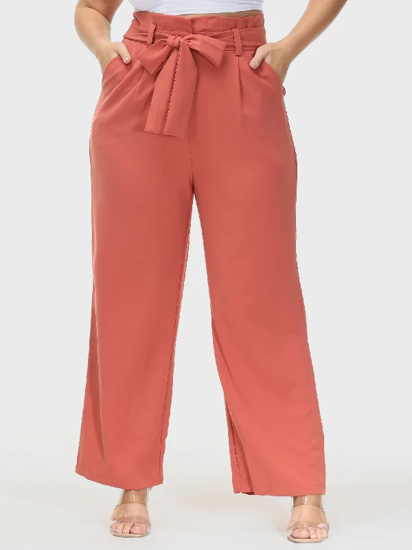 Women's Vintage Clothes Versatile Wide Leg Vocational Suit Pants with Belt