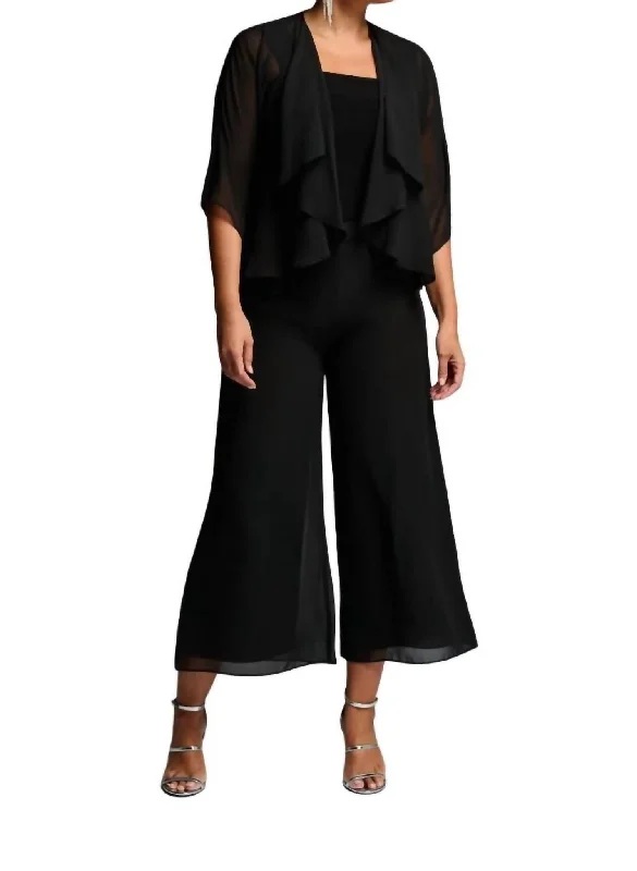 Classic Clothes For Women Wide Leg Flowy Pant In Black